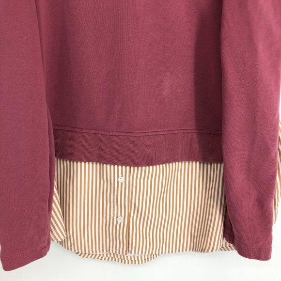 Anthropologie Maeve Pink Layered Long Puff Sleeve Tunic Sweatshirt Size M - Picture 14 of 16